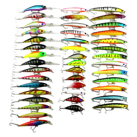 MUQGEW  43pc/set Fishing Lure Set Mixed 6 Models Fishing Tackle Mix Fishing Bait