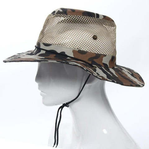 Hight Quality Outdoor Mesh Sunshade Fishing Hat Fishing Visors Round Brim Breathable Cap