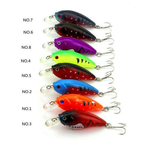 MUQGEW fishing wobblers 3D eyes Crank fishing lure 8pc fishing bait hard lure with hooks #EWX