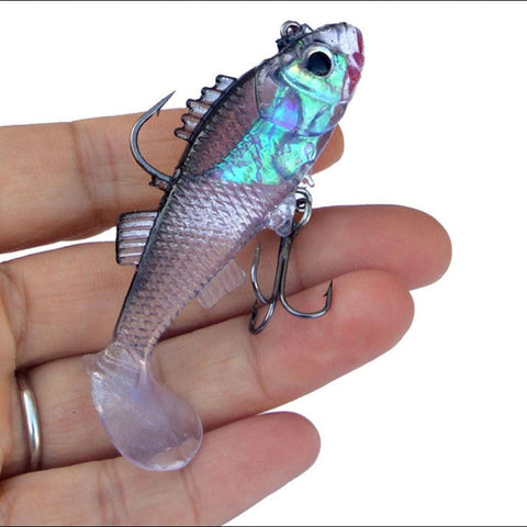 MUQGEW 3D Eyes Lead Fishing Lures Artificial Soft bait Carp Crank bait with Treble Tackle Hooks #EW