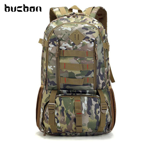 Bucbon Camo Tactical Backpack Military Army Mochila 50L Waterproof Hiking Hunting Backpack Tourist Rucksack Sports Bag HAB037