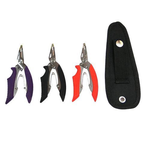 MUQGEW 1pc Fishing Pliers Stainless Steel Curved Multi-Function Fishing Plier Rubber Handles Tools