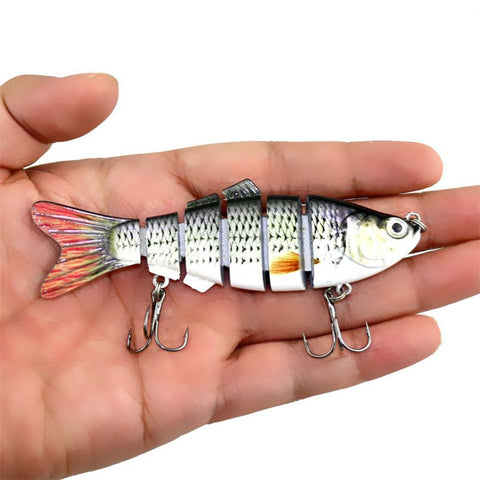 Multi-section 5 section Fishing Lure Crank Bait Swimbait Bass Shad Dace 3D eyes Fishing Tools #W21