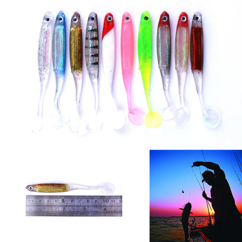 MUQGEW 10pc New Artificial Loach Fishing Baits Swimbait Fishing Worm Fishing Lure #E0