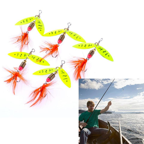 5pc fishing spoons trout spoon wobbler Swimbait fishing lures spinner bait #EW