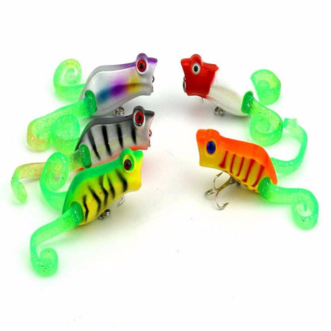 fishing lure soft 5pc Bait 5 color Twintails  Environmental Protection Bait #E0