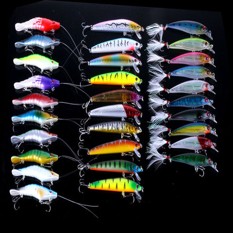 30 pcs Kinds of Fishing Lures Crankbaits Hooks Minnow Baits Tackle 3D eyes fishing bait isca artificial para pesca