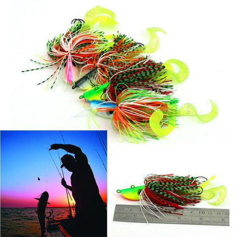 MUQGEW  2pc Mixed Large Metal Lead Head Jigs Fishing Bait Ink Fish Hook Professional Baits #EW