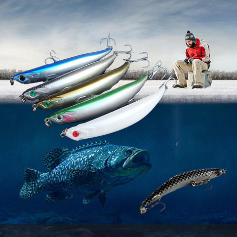 MUQGEW  5pc Fishing Minnow Lure Artificial fishing lures with 2 fish hooks 11 cm / 12g #S0