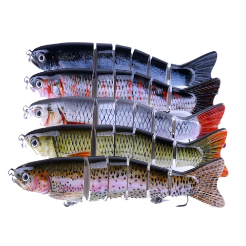 MUQGEW 12.7CM #6 Hook Multi Jointed Baits Fishing Lure Bait 6 Sections Fishing Lure