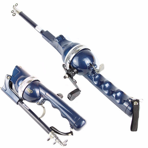 131cm Folding Mini Fishing Pole Combo Fiberglass Telescopic Fishing Rod Reel Fishing Lure Spinning Rod Ratio 3.6:1 with Line