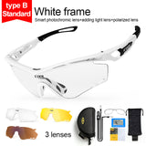 CoolChange Photochromic Polarized Cycling Glasses Bike Eyewear Sports Sunglasses MTB Bicycle Goggles Riding Fishing Myopia Frame