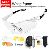 CoolChange Photochromic Polarized Cycling Glasses Bike Eyewear Sports Sunglasses MTB Bicycle Goggles Riding Fishing Myopia Frame