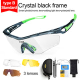CoolChange Photochromic Polarized Cycling Glasses Bike Eyewear Sports Sunglasses MTB Bicycle Goggles Riding Fishing Myopia Frame