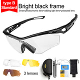 CoolChange Photochromic Polarized Cycling Glasses Bike Eyewear Sports Sunglasses MTB Bicycle Goggles Riding Fishing Myopia Frame