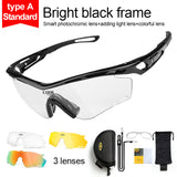CoolChange Photochromic Polarized Cycling Glasses Bike Eyewear Sports Sunglasses MTB Bicycle Goggles Riding Fishing Myopia Frame