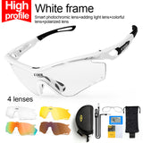 CoolChange Photochromic Polarized Cycling Glasses Bike Eyewear Sports Sunglasses MTB Bicycle Goggles Riding Fishing Myopia Frame