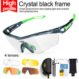 CoolChange Photochromic Polarized Cycling Glasses Bike Eyewear Sports Sunglasses MTB Bicycle Goggles Riding Fishing Myopia Frame