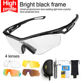 CoolChange Photochromic Polarized Cycling Glasses Bike Eyewear Sports Sunglasses MTB Bicycle Goggles Riding Fishing Myopia Frame