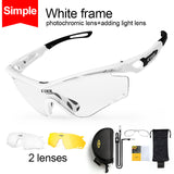 CoolChange Photochromic Polarized Cycling Glasses Bike Eyewear Sports Sunglasses MTB Bicycle Goggles Riding Fishing Myopia Frame