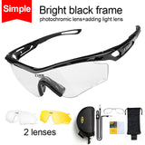 CoolChange Photochromic Polarized Cycling Glasses Bike Eyewear Sports Sunglasses MTB Bicycle Goggles Riding Fishing Myopia Frame