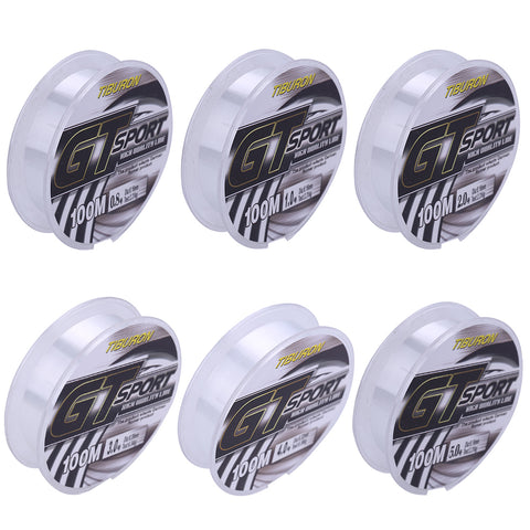 GT 100M Transparent Smooth Fishing Line Soft Super Tensile Nylon Leader Fishing Line 0.8-5.0 fly fishing line pesca