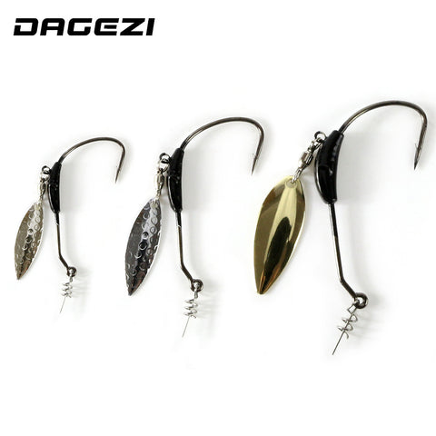 DAGEZI 4pcs/lot 2G/4G/G7G With the lead barbed crank hook Fishing Hook Pesca Fish Hooks Worm hooks for carp fishing
