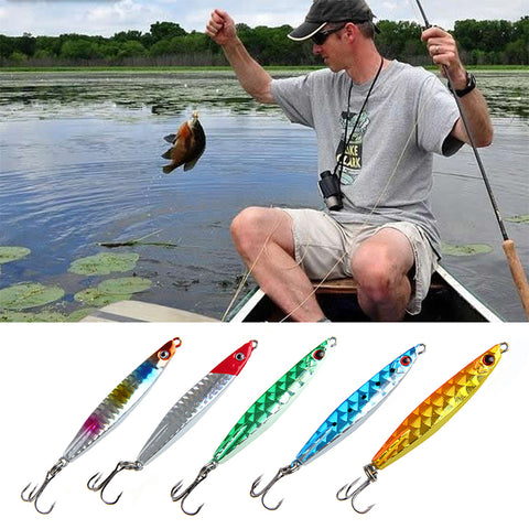 30g Metal Jigging Spoon Bait Sea Fishing Lead Fish Fishing Lures Iron Hooks With Iron Plate Construction