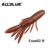 ALLBLUE 6pcs/Lot Custom Baits Super Craws Soft Fishing Lure For Fishing Soft Bait Shrimp Bass Bait Peche Fishing Gear