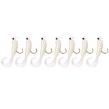 7pcs/pack Soft Fishing Lures Baits Gigged Twirl Tails Jig Ball Head Artificial Bait Fake Lure Fishing Tackle Accessories 3 Color