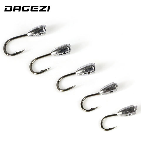 DAGEZI 10pcs/lot Jig head hook 3g/4g/5g/6g/7g Lead Head Hook Jig Baits Fishing Hooks For Soft Lure Fishing Tackle