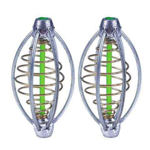 2PCS/set Spring+Lead Fishing Lures Cage Thrower Carp Fishing Catapults Fishing Bait Cage Explosion Hooks Fishing Accessories