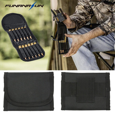 Hunting Rifle Bullet Cartridge Carrier Padded Holder Tactical 12 Shells Folding Ammo Bag Wallet Belt Bag