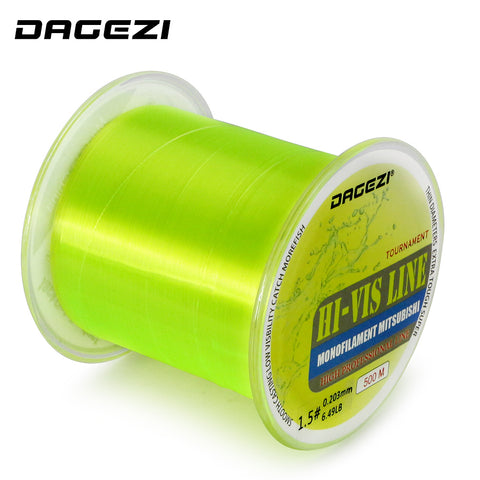 DAGEZI New 500M HI-VIS Monofilament Fishing Line 5-30LB test Professional fishing lines for carp fishing
