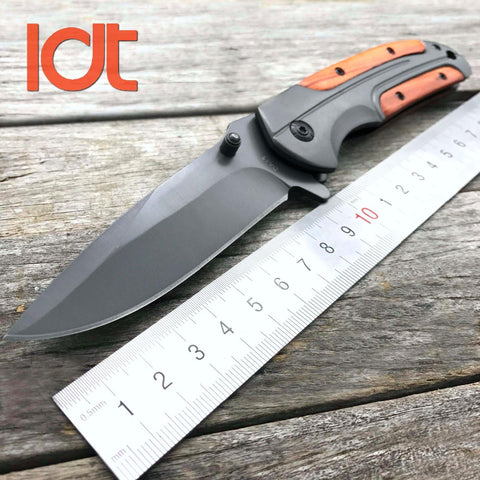 LDT Brown DA43 Folding Knives 5Cr18Mov Blade Steel Rosewood Handle Knife Camping Survival Pocket Outdoor Hunting Knife EDC Tool