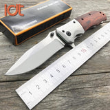 LDT Brown DA43 Folding Knives 5Cr18Mov Blade Steel Rosewood Handle Knife Camping Survival Pocket Outdoor Hunting Knife EDC Tool