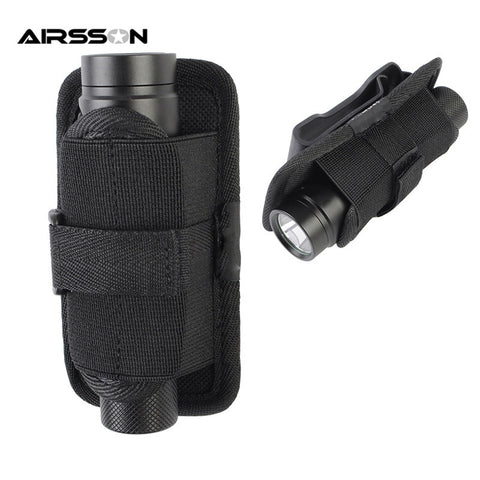 Outdoor Hunting Rotatable Flashlight Pouch Tactical Combat Utility Flashlight Holster Case Durable Electronic Torch Belt Carrier