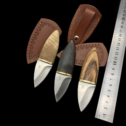 D2 Steel High Hardness Outdoor Knife Self-defense Survival Tools Hunting Camping Fixed Blade Straight Knives Collection Gift