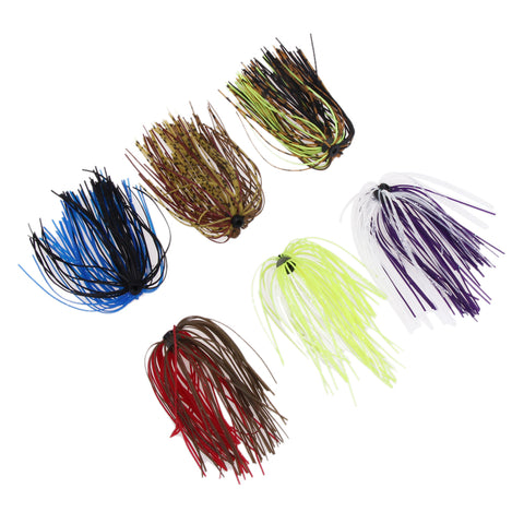 6 Bundles/50 Strands Fishing Silicone Skirts Bass Lure DIY Accessories Spinner Rubber Jig Carp Spinner Bait Fly Fishing Tool