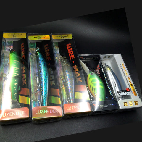 5pcs/lot Mixed 5models  fishing tackle  A+ fishing lures hard bait swim bait crank shad minnow,quality professional minnow
