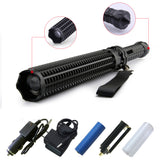 Adjustable self defense telescopic baton flashlight tactical T6 3800 lumens 18650 battery rechargeable LED Torch lanterna tatica