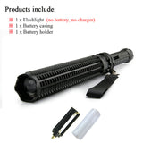 Adjustable self defense telescopic baton flashlight tactical T6 3800 lumens 18650 battery rechargeable LED Torch lanterna tatica