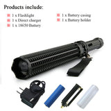 Adjustable self defense telescopic baton flashlight tactical T6 3800 lumens 18650 battery rechargeable LED Torch lanterna tatica