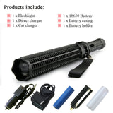 Adjustable self defense telescopic baton flashlight tactical T6 3800 lumens 18650 battery rechargeable LED Torch lanterna tatica