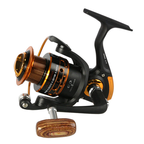 New GermanTechnology AX 12+1BB 5.2:1 Wood handle fishing Wheel 500-9000 fishing reel Spinning Fishing Reels Carp Fishing Tackle