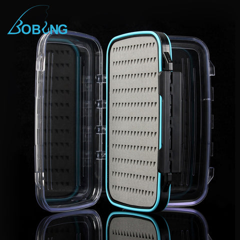 Bobing 186x116x40mm Waterproof Fly Fishing Tackle Box Double Side Lure Bait Cover Case with Triangle Shape Pattern Slit Foam