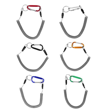 Fishing Lanyards Boating Ropes Coiled Fish Missed Rope Fishing Pole Rod Protective Steel Rope Line Fishing Tackle Tools 6 Colors
