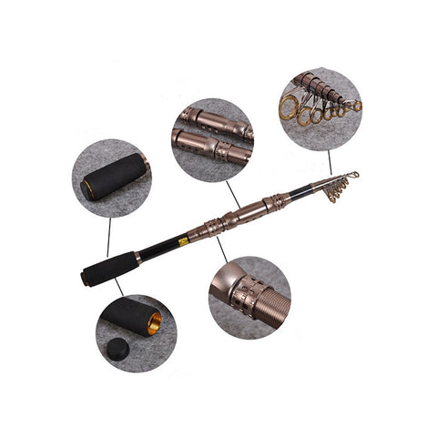 Portable Telescopic Fishing Rod Spinning Fish Hand Fishing Tackle Fishing Pole