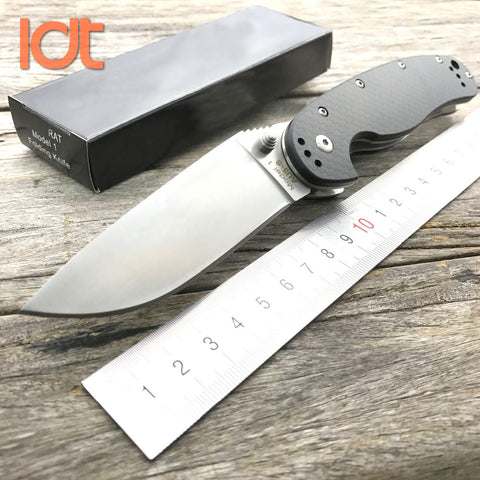 LDT Rat Model 1 Folding Knife 8Cr14Mov Blade Carbon Fiber Handle Hunting Camping Survival Knives Utility  Pocket Knife EDC Tool