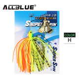 ALLBLUE New Single Prop Buzzbait 12.5g Spinnerbait Metal Topwater Fishing Lure Silicon Rubber Skirt Artificial Spinner Buzz Bait
